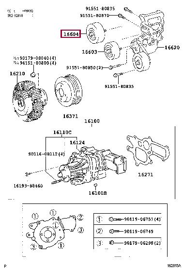 Відвідний/напрямний ролик, поліклиновий ремінь   88440-35101   TOYOTA