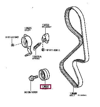 Паразитный / Ведущий ролик, зубчатый ремень   13503-63011   TOYOTA
