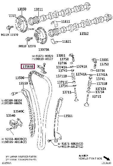 Напрямна планка, ланцюг керування   13566-36011   TOYOTA