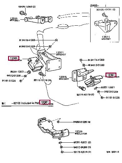 Опора, двигун   1236156031   TOYOTA