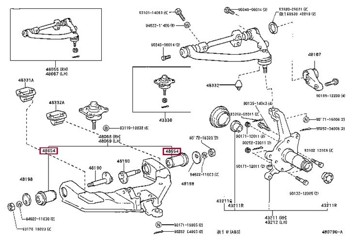 Опора, важіль підвіски   48061-26040   TOYOTA