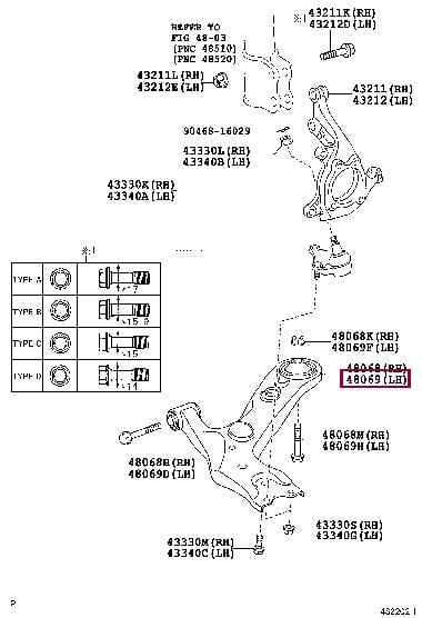 Опора, важіль підвіски   4806942060   TOYOTA