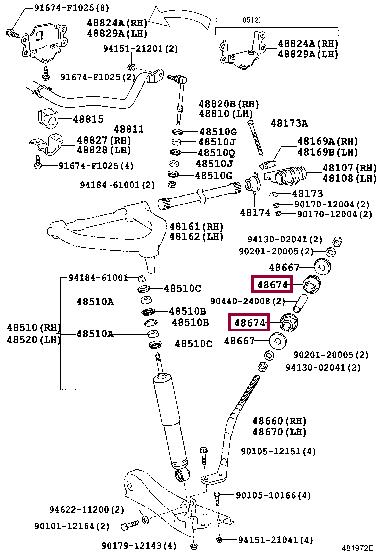 Подвеска, рычаг независимой подвески колеса   48674-26040   TOYOTA