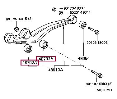 Опора, важіль підвіски   48702-60050   TOYOTA