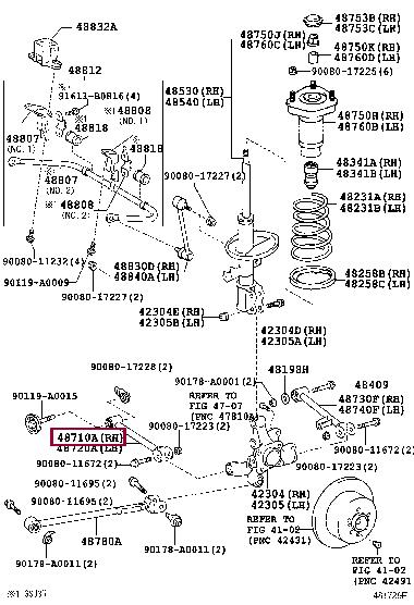 Подвеска, рычаг независимой подвески колеса   48710-48050   TOYOTA