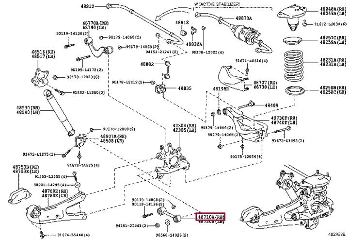 Подвеска, рычаг независимой подвески колеса   48710-48080   TOYOTA