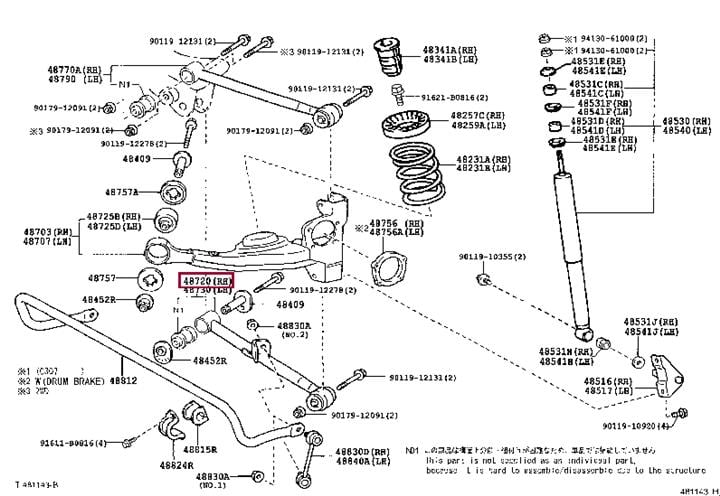 Опора, важіль підвіски   48720-42020   TOYOTA