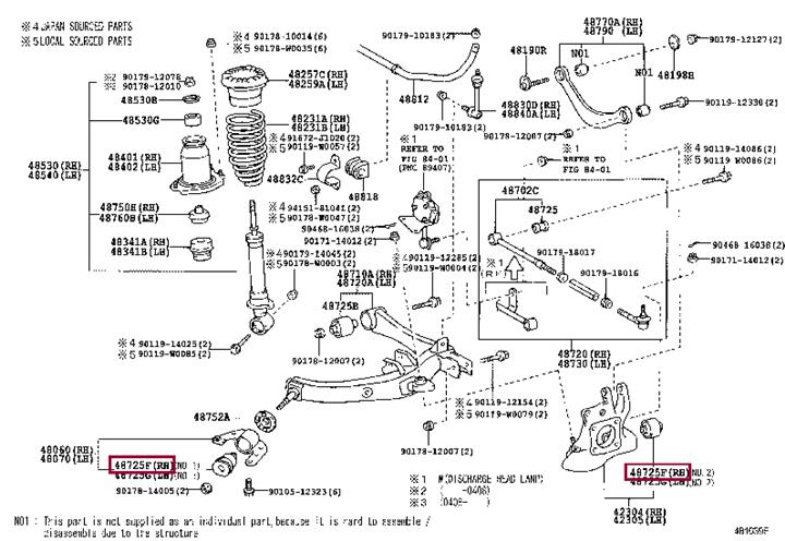 Опора, важіль підвіски   4872505091   TOYOTA