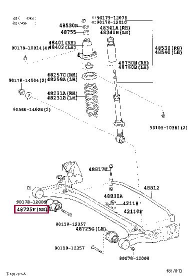 Подвеска, рычаг независимой подвески колеса   48725-32280   TOYOTA