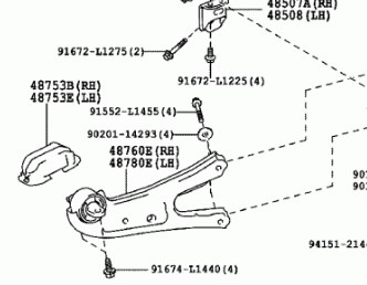 Подвеска, рычаг независимой подвески колеса   48760-48060   TOYOTA