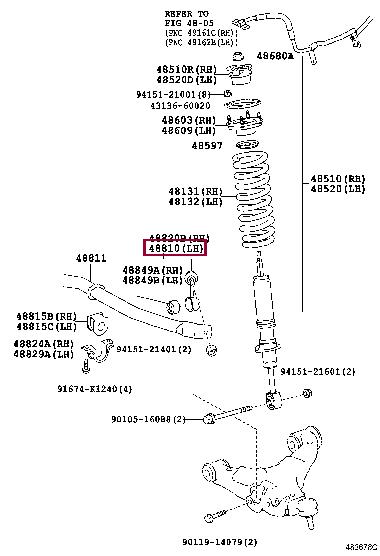 Опора, важіль підвіски   48810-60060   TOYOTA