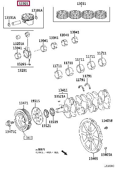 Поршень   13101-37120   TOYOTA