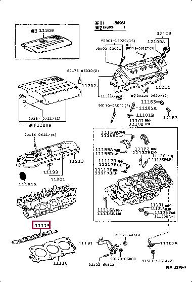 Прокладка, головка цилиндра   11115-20010   TOYOTA