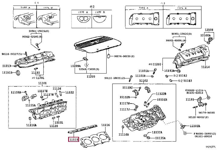 Прокладка, головка цилиндра   11115-20042   TOYOTA