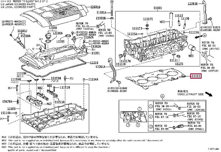 Прокладка, головка цилиндра   11115-36031   TOYOTA