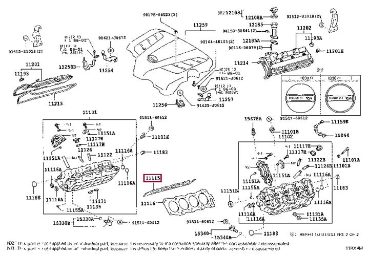 Прокладка, головка цилиндра   11115-50070   TOYOTA