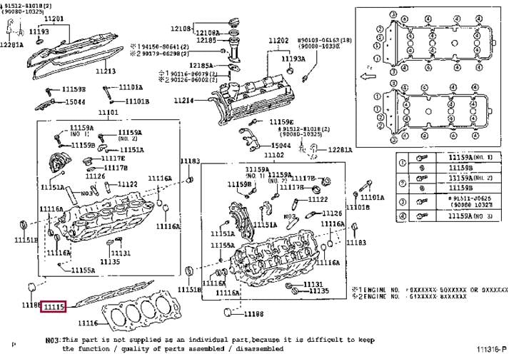 Ущільнення, голівка циліндра   11115-50080   TOYOTA