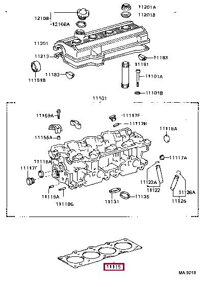 Ущільнення, голівка циліндра   11115-79015   TOYOTA