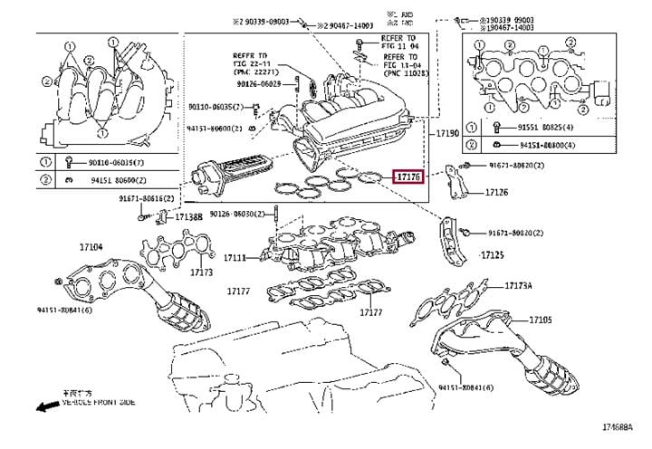 Ущільнення, корпус випускного колектора, TOYOTA 17176-31020 Ущільнення, корпус випускного колектора, TOYOTA 17176-31020