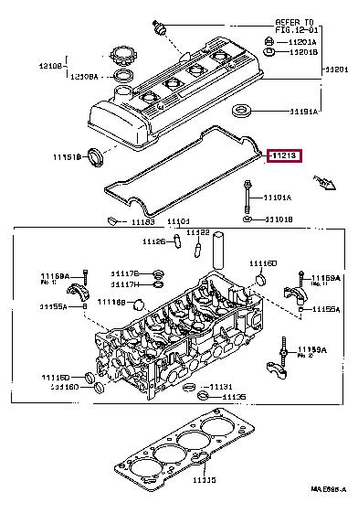 Ущільнення, кришка голівки циліндра   11213-02030   TOYOTA