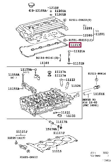 Ущільнення, кришка голівки циліндра   11213-21011   TOYOTA