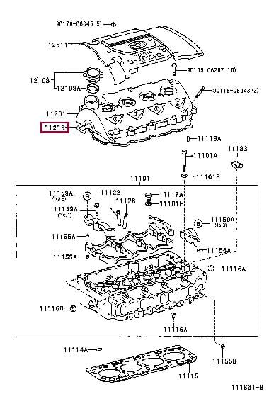 Ущільнення, кришка голівки циліндра   11213-27010   TOYOTA