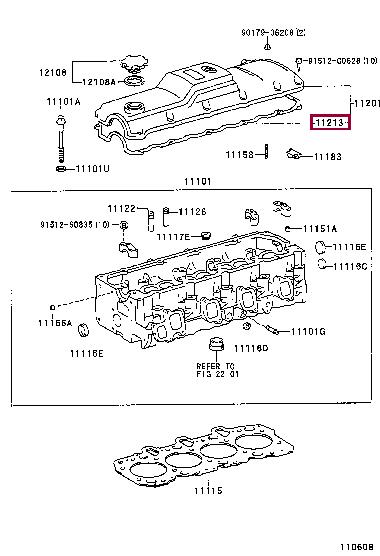 Прокладка, крышка головки цилиндра   11213-67010   TOYOTA