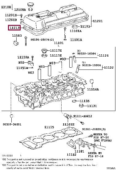 Ущільнення, кришка голівки циліндра   11213-75030   TOYOTA