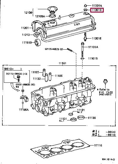 Ущільнення, кришка голівки циліндра   90210-09019   TOYOTA