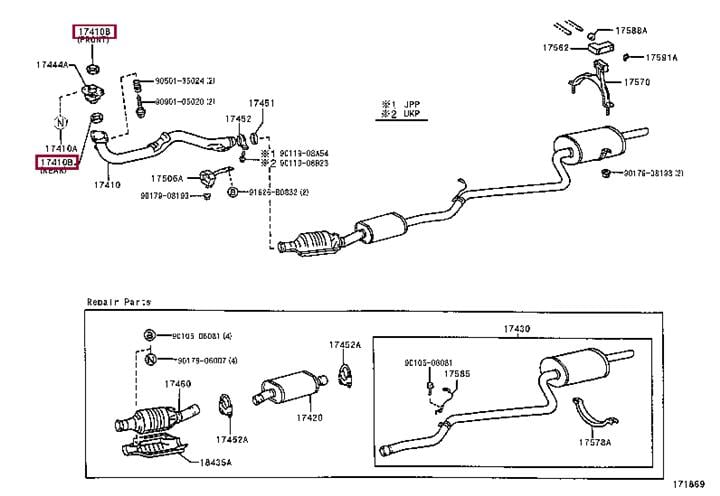 Прокладка, труба выхлопного газа   17451-02030   TOYOTA