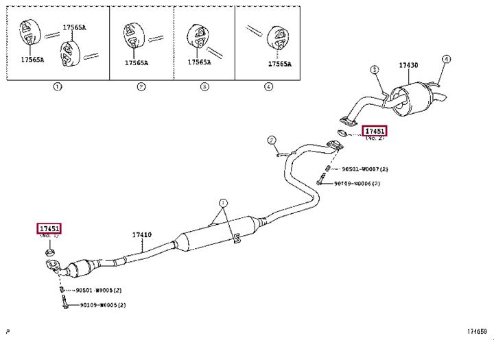 Прокладка, труба выхлопного газа   17451-21070   TOYOTA