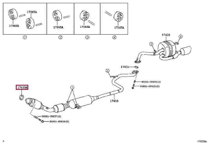 Прокладка, труба выхлопного газа   17451-28040   TOYOTA