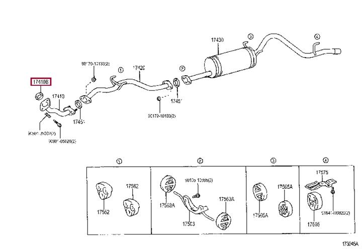 Прокладка, труба выхлопного газа   17451-67020   TOYOTA