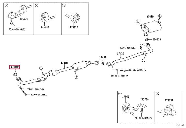 Прокладка, труба выхлопного газа   17451-75010   TOYOTA