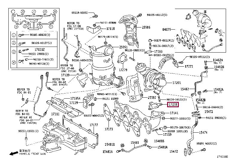 Ущільнення, впускний отвір турбіни (компресор)   17278-0R020   TOYOTA