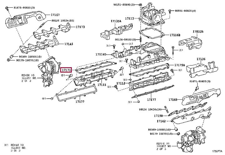 Прокладка, впускной коллектор   17171-51010   TOYOTA