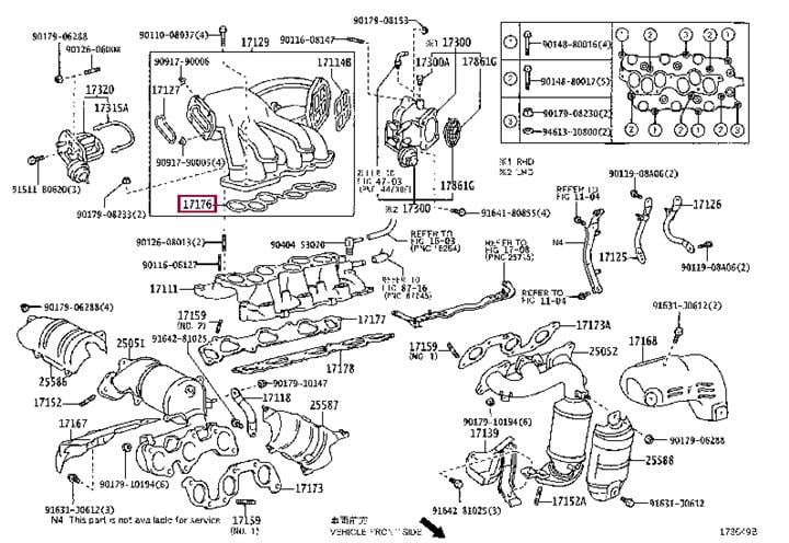 Ущільнення, впускний колектор   17176-20010   TOYOTA