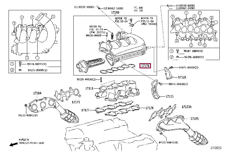 Ущільнення, впускний колектор   17176-31030   TOYOTA