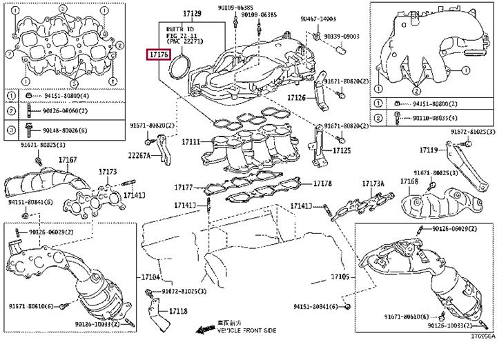 Ущільнення, впускний колектор   17176-31140   TOYOTA