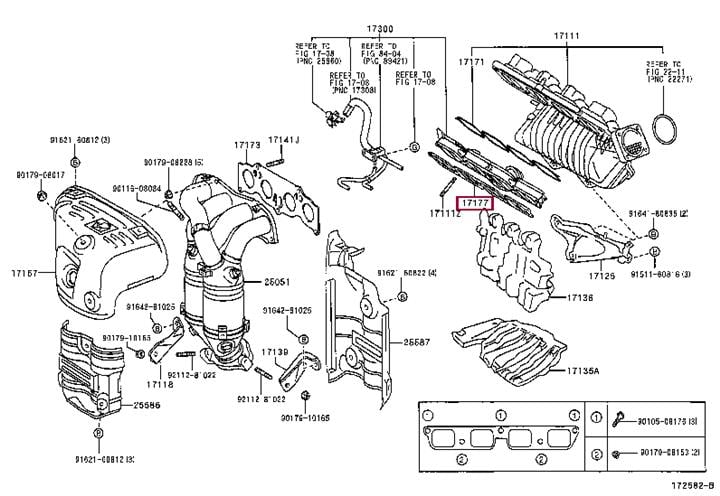 Прокладка, впускной коллектор   17177-28020   TOYOTA