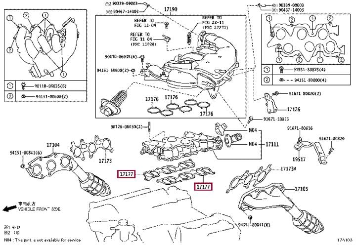 Прокладка, впускной коллектор   17177-31021   TOYOTA