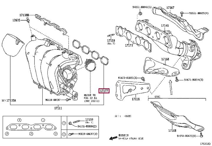 Ущільнення, впускний колектор   17177-37030   TOYOTA