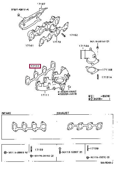 Ущільнення, впускний колектор   17177-54021   TOYOTA