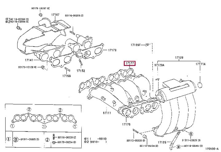 Прокладка, впускной коллектор   17177-75030   TOYOTA