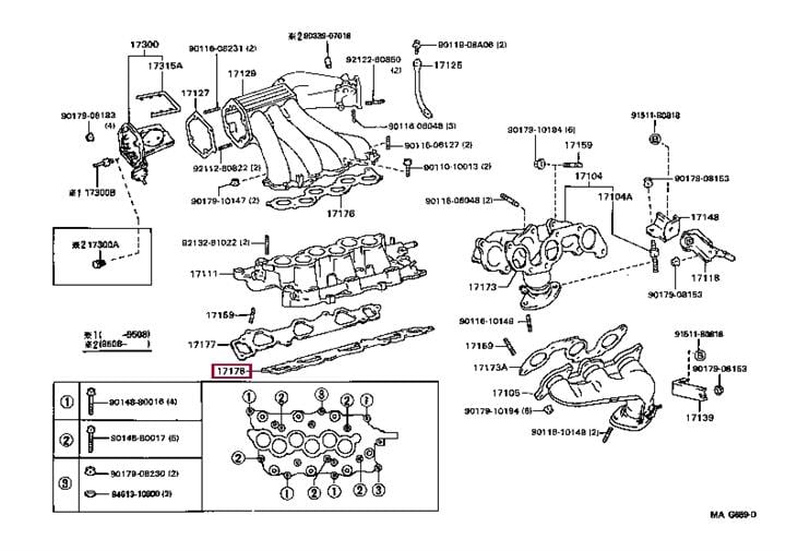 Прокладка, впускной коллектор   17178-20020   TOYOTA