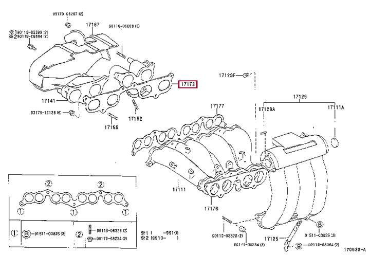 Прокладка, выпускной коллектор   17173-75020   TOYOTA