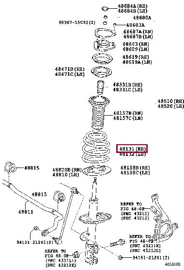 Пружина ходовой части   48131-42830   TOYOTA