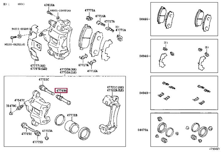 Пыльник, управление корпуса скобы тормоза   47769-22010   TOYOTA