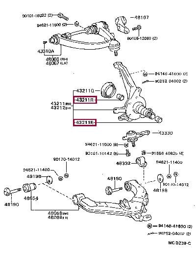 Ремонтний комплект, шийка осі, TOYOTA 90381-30003 Ремонтний комплект, шийка осі, TOYOTA 90381-30003