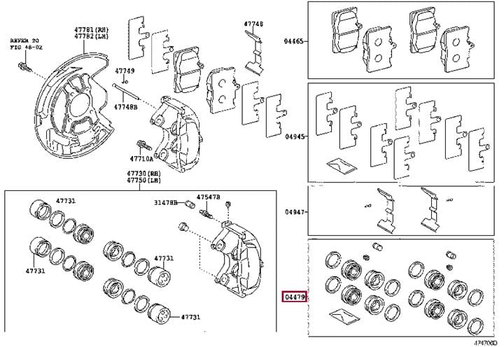 Ремкомплект, тормозной суппорт   04478-22040   TOYOTA